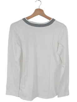 Shirts>Just White Longsleeve Größe 40 weißhellgrau