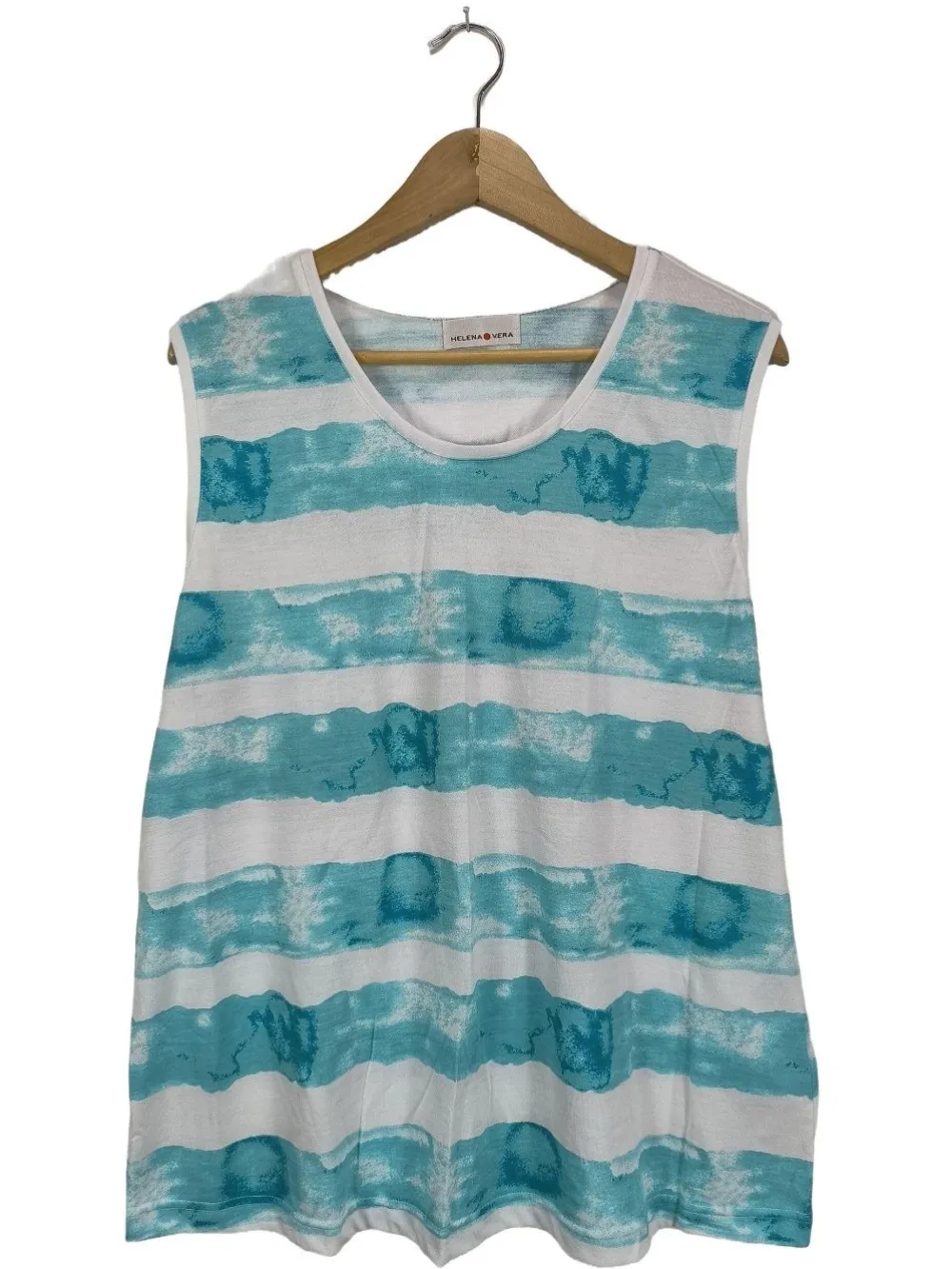 Tops>Helena Vera Longtop Größe 48 blauweiß