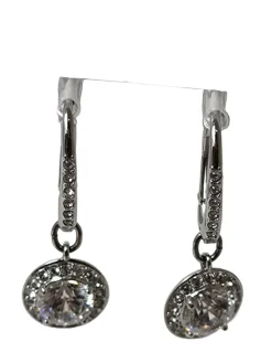 Ohrringe>Svarowski Ohrhänger silberfarben