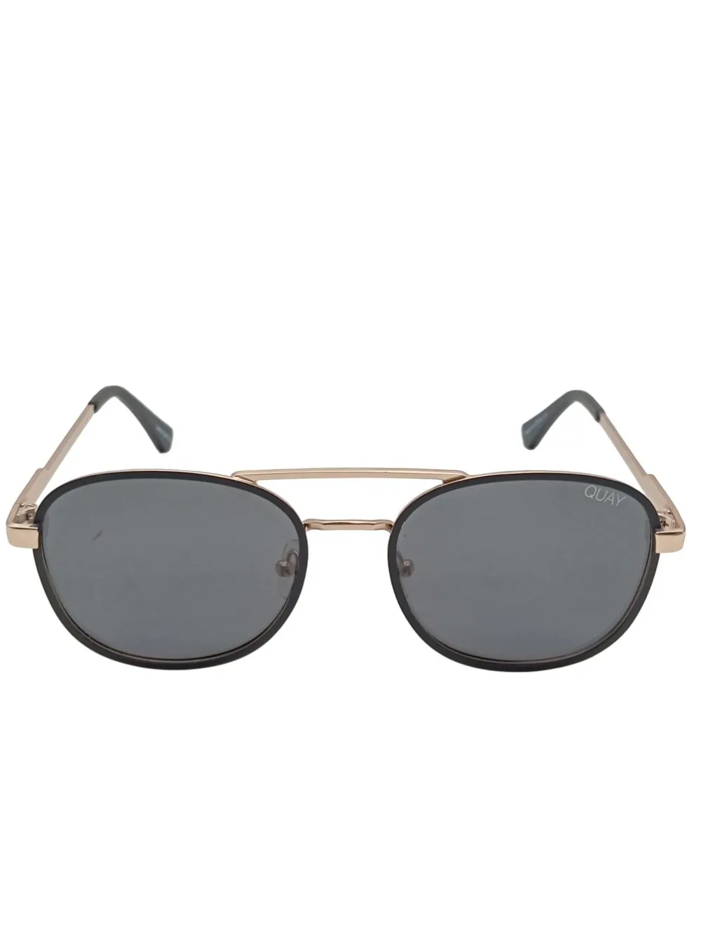 Sonnenbrillen>Quay ovale Sonnenbrille goldfarbenschwarz