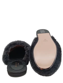 Hausschuhe>Gucci Pantoffeln Größe 36 schwarzwollweiß