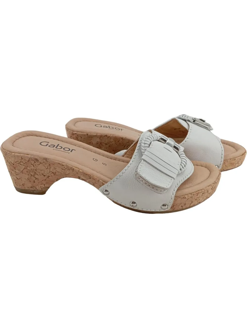 Pantoletten>Gabor Pantoletten Größe 38 weiß