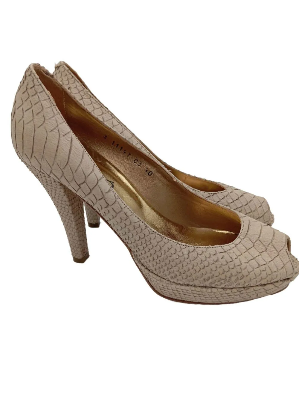 Pumps>Mascaru00f3 Peeptoe Pumps Größe 40 wollweiß