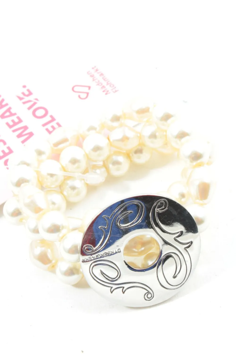 Armschmuck>Dyrberg/Kern Perlenarmschmuck wollweißsilberfarben