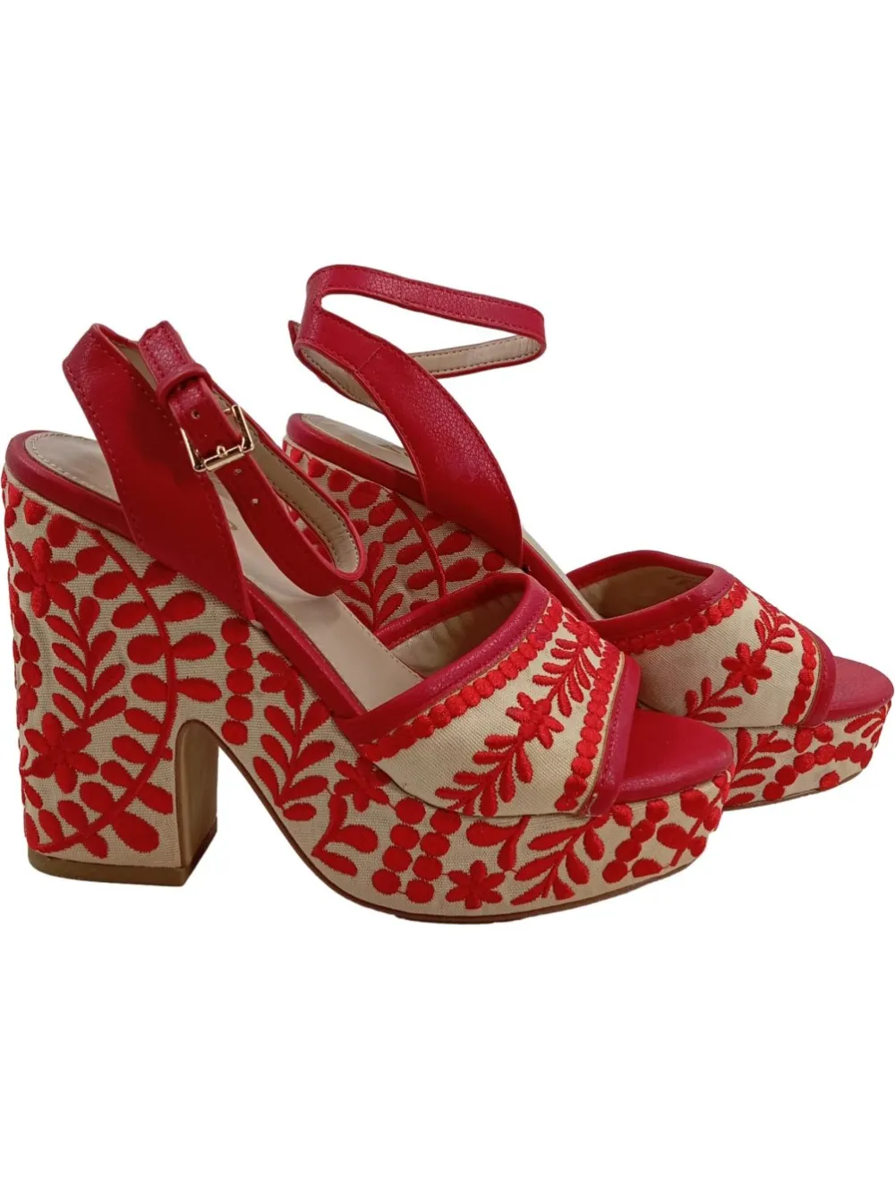 Sandalen> Plateau-Sandalen rot