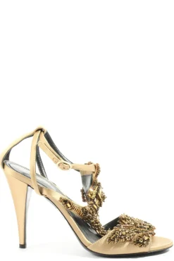 Sandalen>Alberta Ferretti Plateau-Sandalen Größe 38 cremegoldfarben