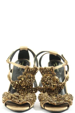 Sandalen>Alberta Ferretti Plateau-Sandalen Größe 38 cremegoldfarben