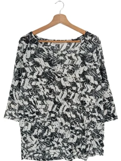 Shirts>Comma Print-Shirt Größe 40 schwarzweiß