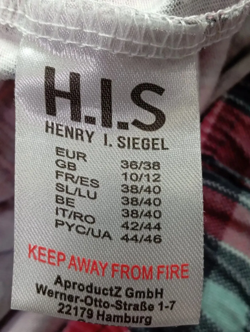 Homewear>H.I.S Pyjama Größe 36 rot