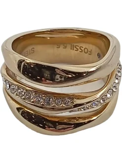 Ringe>Fossil Ring Größe 42 goldfarben