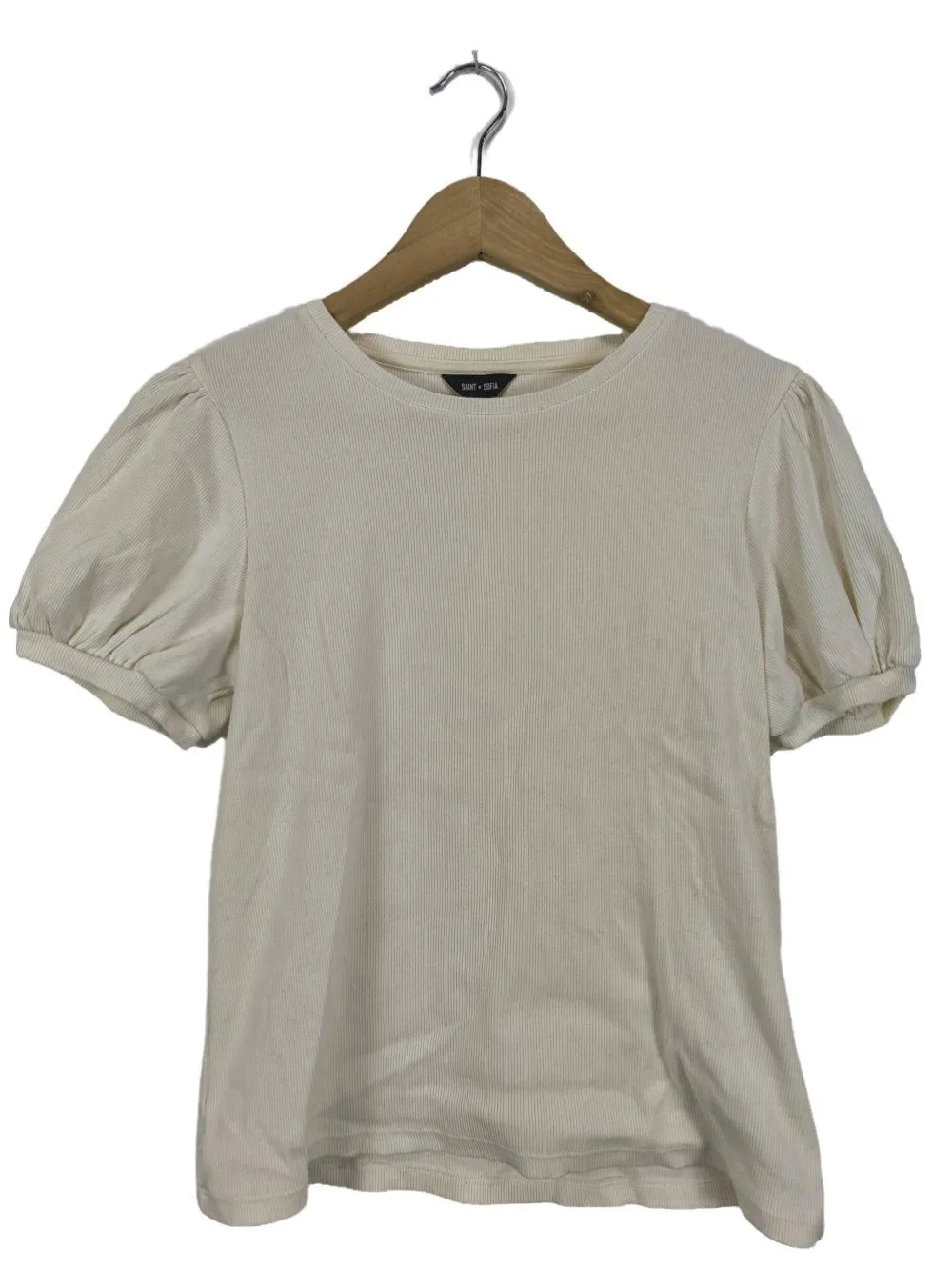 Shirts>saint + sofia Rippshirt Größe 42 wollweiß