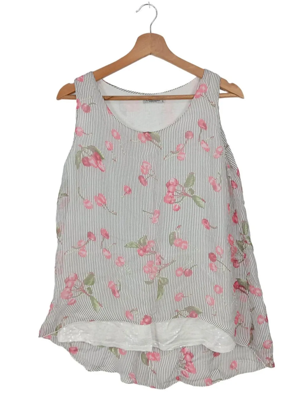 Blusen>Elena Baldi ärmellose Bluse Größe 36 weißschwarz