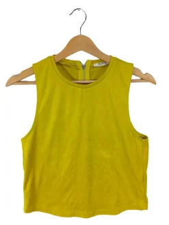 Blusen>Zara Trafaluc ärmellose Bluse Größe 36 blassgelb