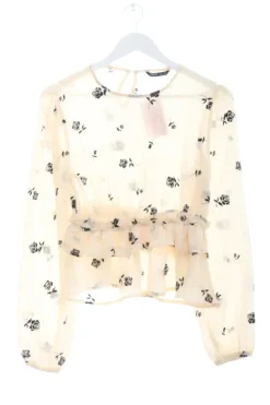 Blusen>SheIn Rüschen-Bluse Größe 38 wollweißschwarz