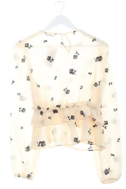 Blusen>SheIn Rüschen-Bluse Größe 38 wollweißschwarz