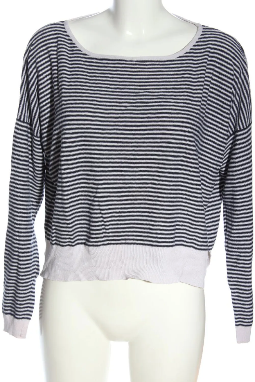 Pullover>Mango Basics Rundhalspullover Größe 38 schwarzweiß