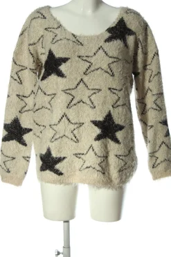 Pullover>FB Sister Rundhalspullover Größe 38 wollweißschwarz