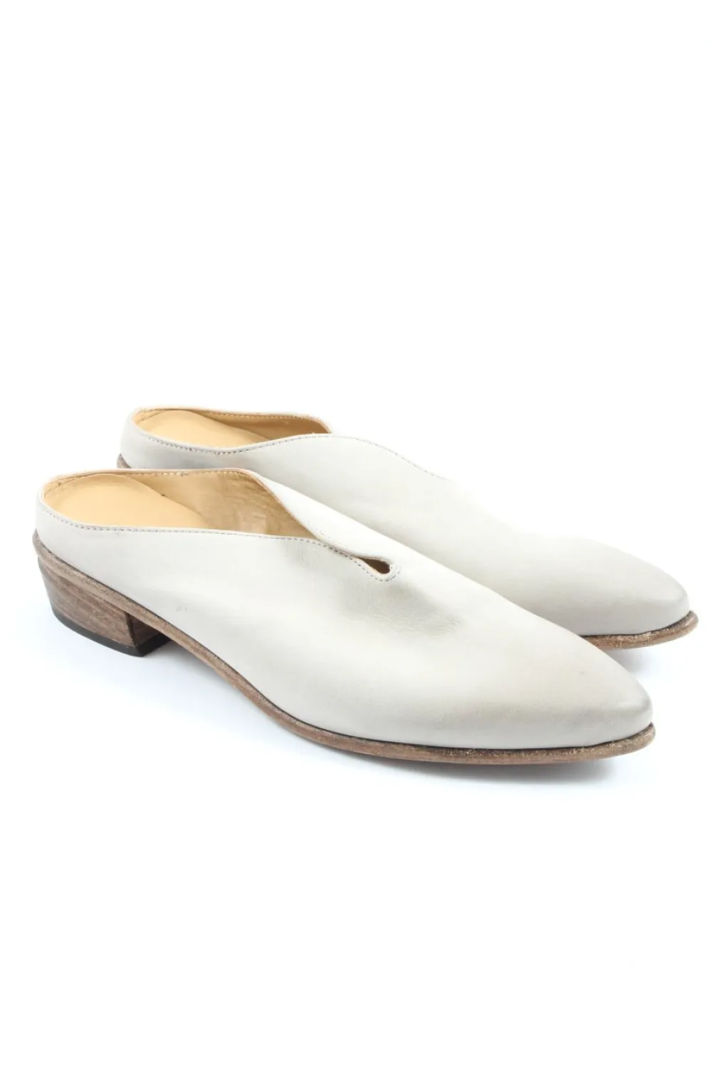 Pantoletten>ernesto dolani Sabots Größe 37 hellgrau