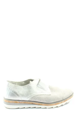 Halbschuhe>Gina Benotti Schlüpfschuhe Größe 40 silberfarbenwollweiß