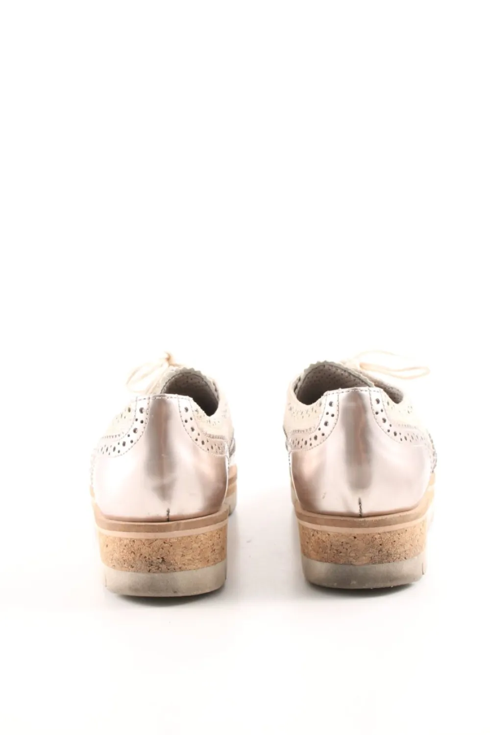 Halbschuhe>Maripu00e9 Schnürschuhe Größe 39 silberfarbenhellbeige