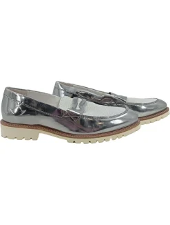 Businessschuhe> Slipper Größe 37 silberfarben