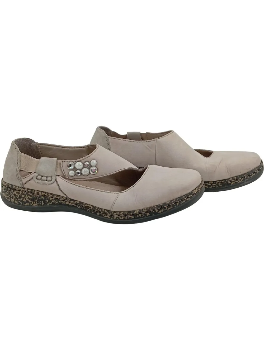 Businessschuhe>Rieker Slipper Größe 38 beige