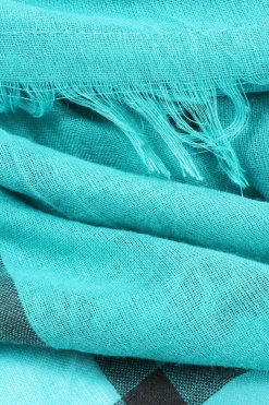 Schals>Pieces Sommerschal türkisschwarz