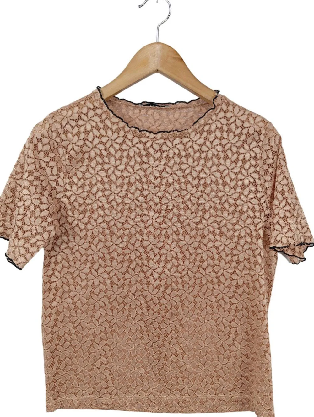 Blusen>Zara Trafaluc Spitzenbluse Größe 36 nude