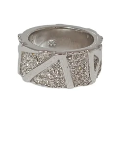 Ringe>Svarowski Statementring Größe 55 silberfarben