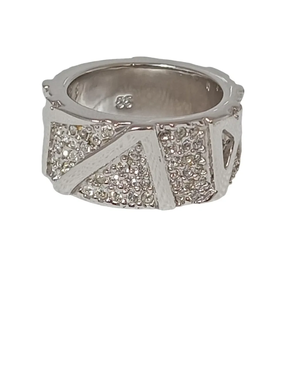 Ringe>Svarowski Statementring Größe 55 silberfarben