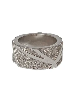 Ringe>Svarowski Statementring Größe 55 silberfarben