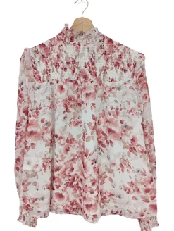 Blusen>Amisu Stehkragenbluse Größe 36 wollweißpink