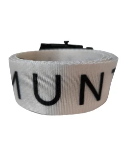 Gürtel>MUNTHE Stoffgürtel weißschwarz