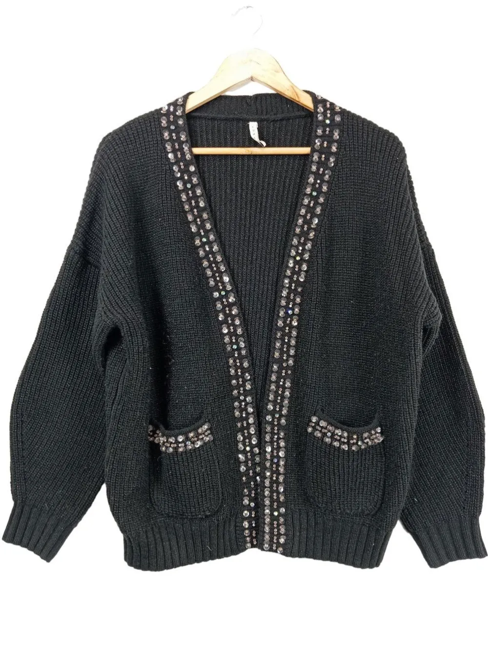 Strickbekleidung>Lumina Strick Cardigan schwarz