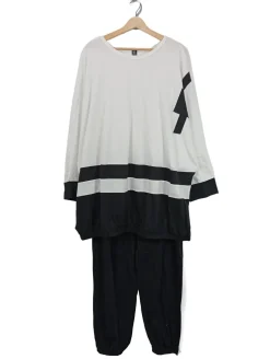 Twin Sets>shein curve Strick Twin Set Größe 48 weißschwarz