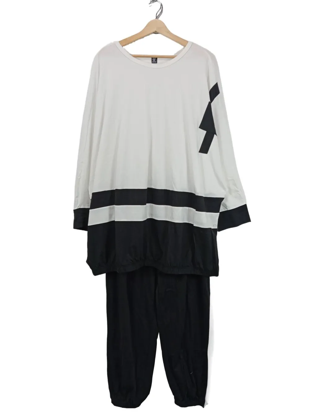 Twin Sets>shein curve Strick Twin Set Größe 48 weißschwarz