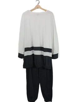 Twin Sets>shein curve Strick Twin Set Größe 48 weißschwarz