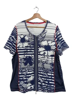 Strickbekleidung>Bonita Strickjacke Größe 42 weißblau