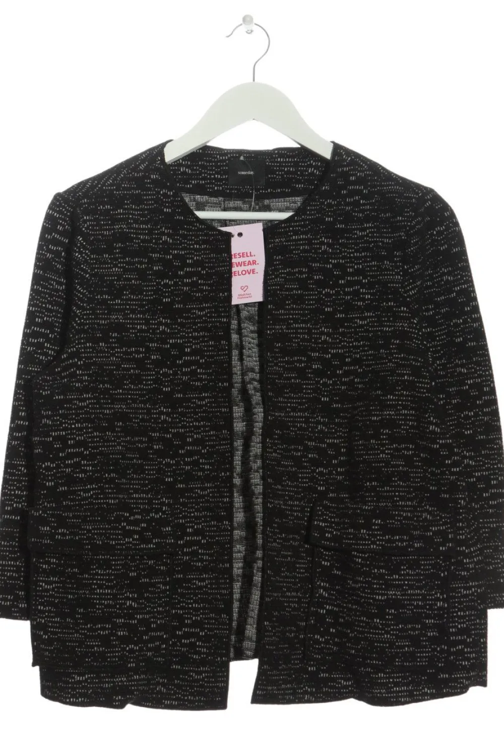 Strickbekleidung>someday Strickjacke Größe 38 schwarzwollweiß