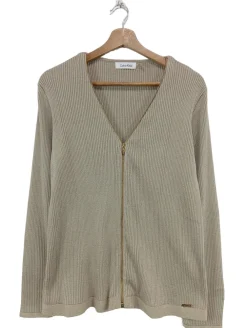 Strickbekleidung>Calvin Klein Strickjacke Größe 40 creme