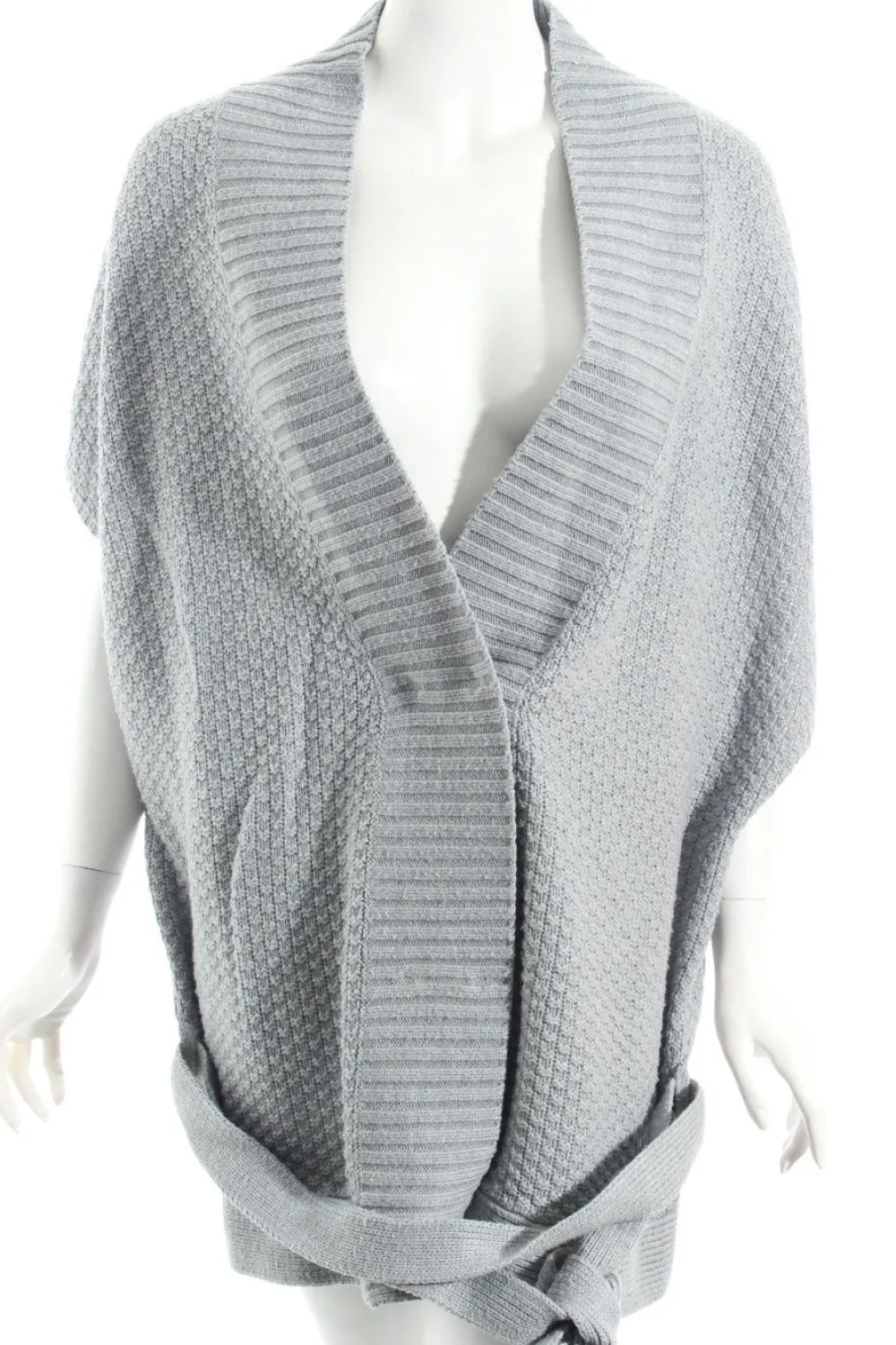 Strickbekleidung>Tom Tailor Strickponcho Größe 42 hellgrau