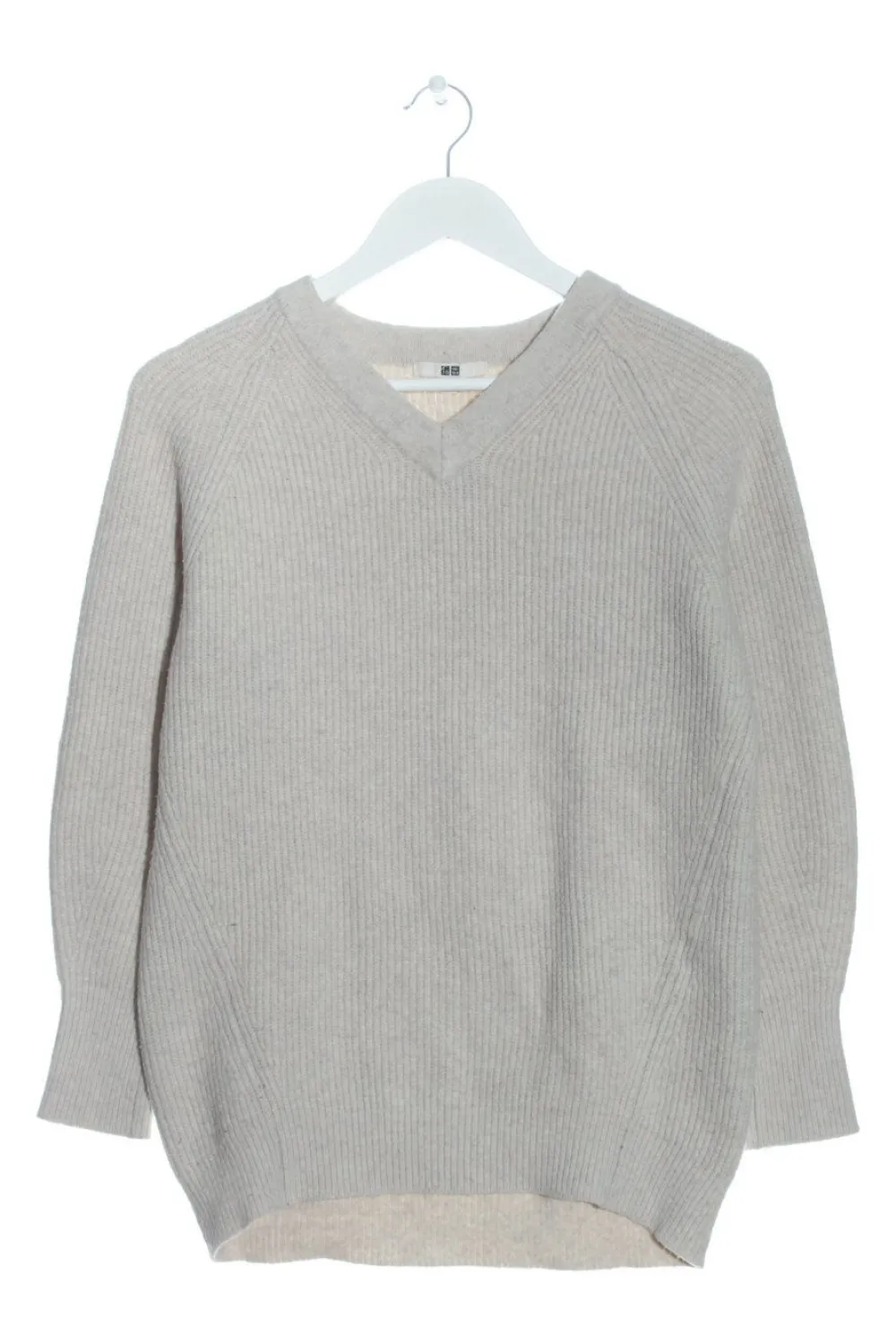 Pullover>UNI QLO Strickpullover Größe 34 hellgrau