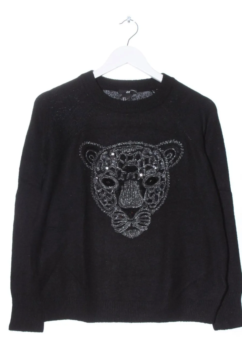 Pullover>H&M Strickpullover Größe 36 schwarzsilberfarben