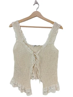 Tops>MNG Stricktop Größe 36 wollweiß