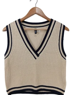 Westen>H&M Divided Strickweste Größe 36 wollweißschwarz