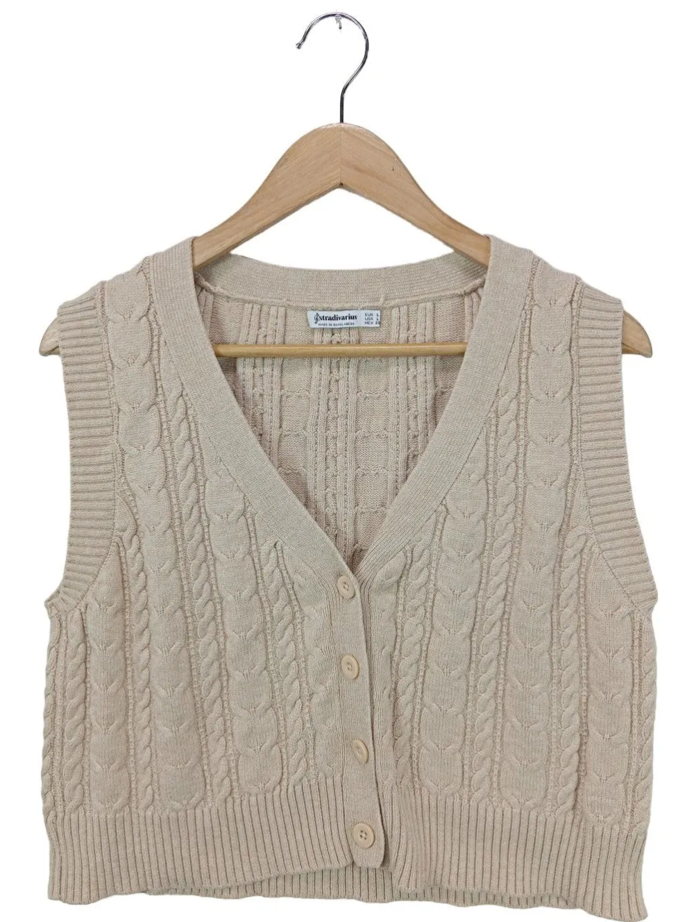 Westen>Stradivarius Strickweste Größe 40 camel