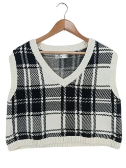 Westen>Holister Strickweste Größe 38 schwarzweiß