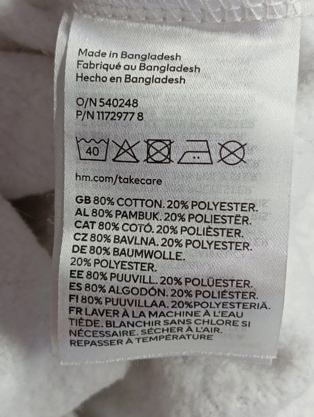 Sweats>H&M Sweatshirt Größe 38 hellgrau