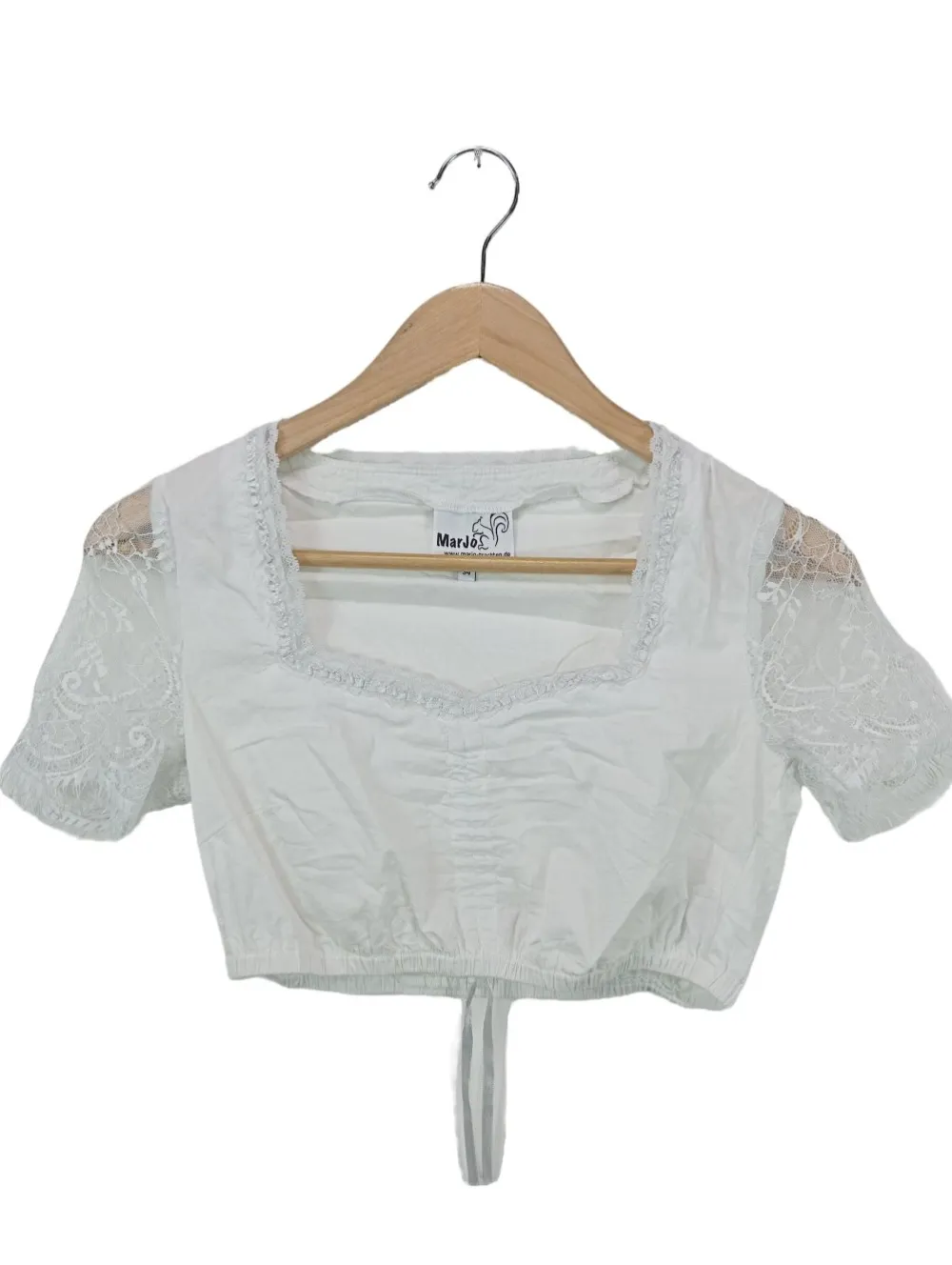Trachtenmode>MarJo Trachtenbluse Größe 34 weiß