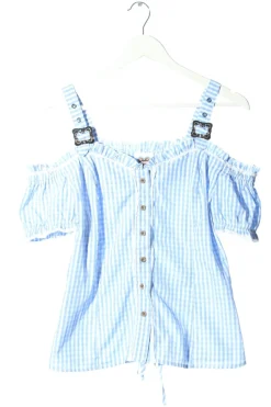 Trachtenmode>Colloseum Trachtenbluse Größe 38 weißblau